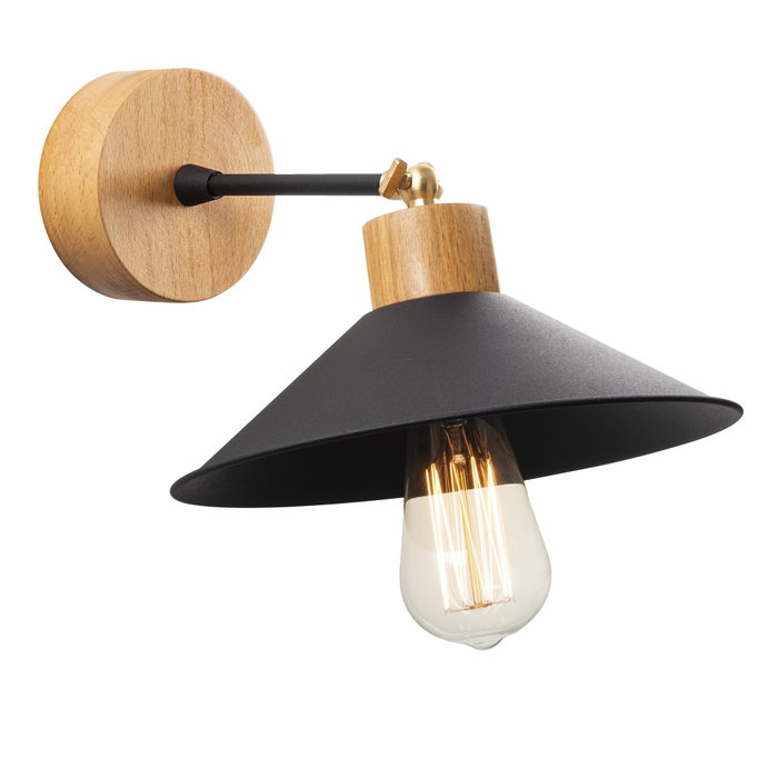 Opviq Manavgat - N-620 Lámpara de pared Negro y Roble Opviq Manavgat - N-620 Lámpara de pared Negro y Roble